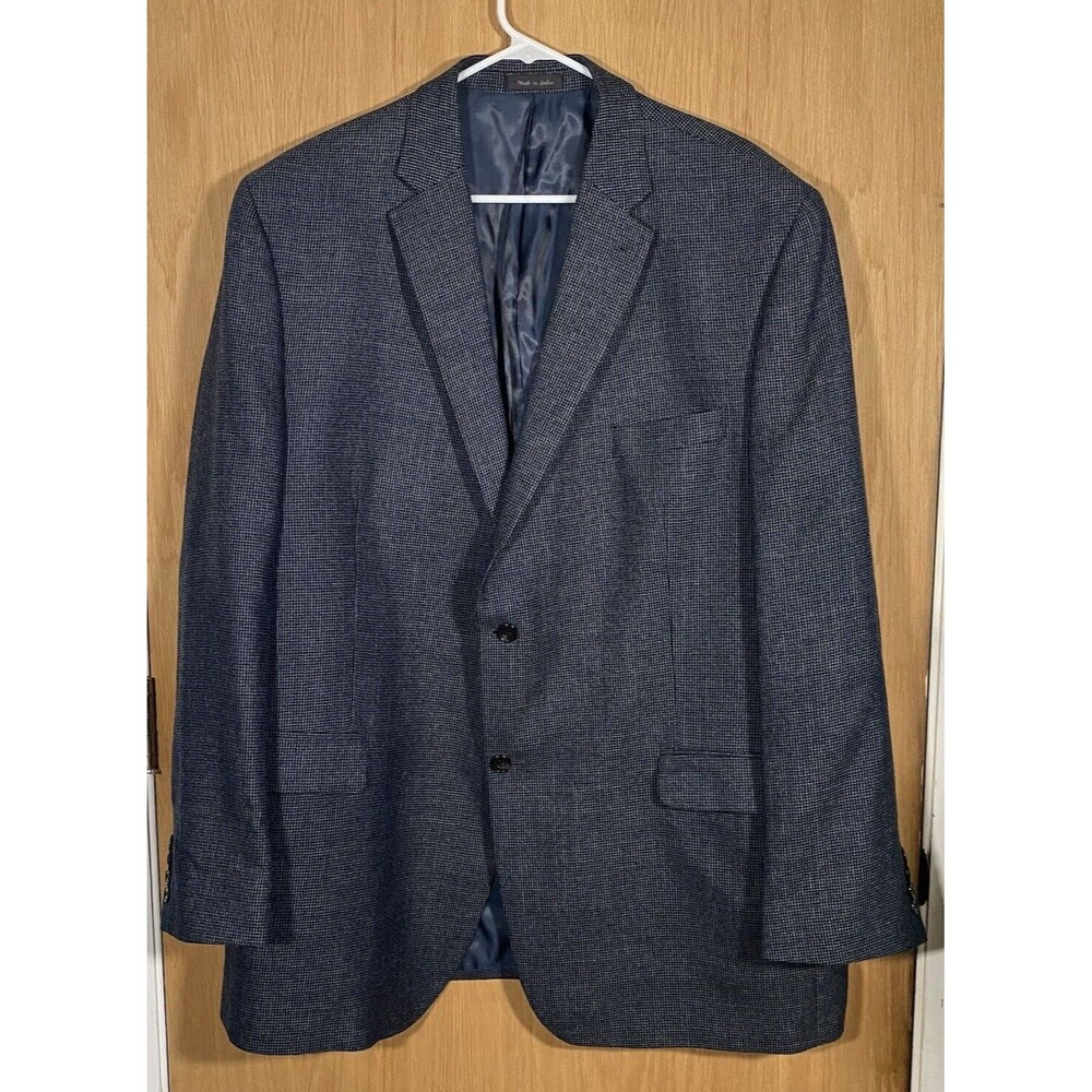 Lauren Ralph Lauren Wool Blazer Men's Sz 46L Sport Coat Navy Blue Gray Classic